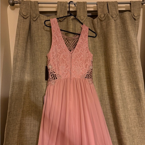 City Studios Juniors' Embellished Illusion Tulip Gown Size 7 - Picture 3 of 4